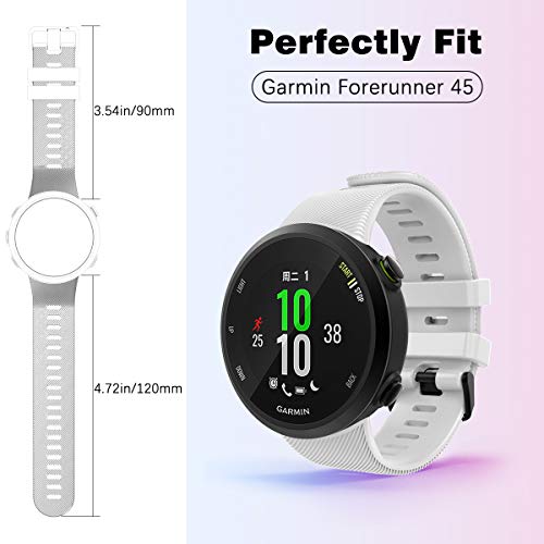 MoKo Silicone Replacement Band for Garmin Forerunner 45/45S/Swim 2 - White