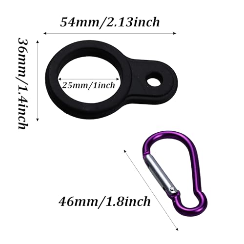Silicone Water Bottle Holder with Keychain Rings - 5 Colors