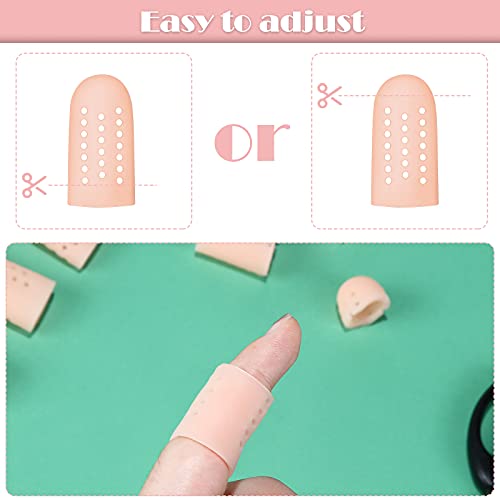 20 Pcs Silicone Finger Cots - Breathable Gel Caps for Eczema - Nude Color