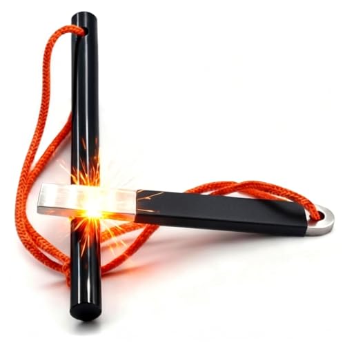 4-Inch Ferrocerium Fire Starter Rod with Stainless Steel Striker