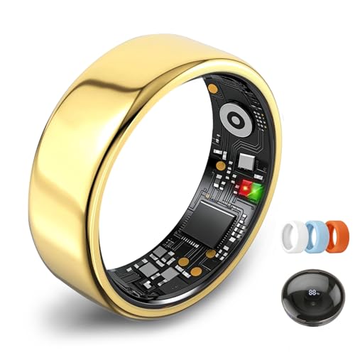 Smart Fitness Tracker Ring for Health Monitoring - Gold Size 8