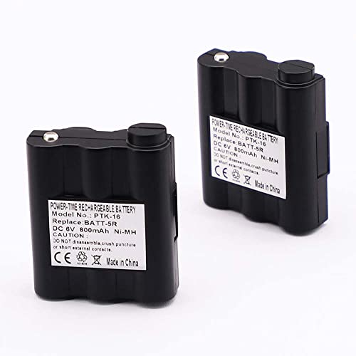 2-Pack 6V 800mAh Ni-MH Battery for Midland GXT Radio Walkie Talkies