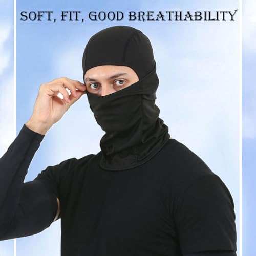 UV Protection Balaclava Ski Mask - Breathable Motorcycle Face Mask - Black