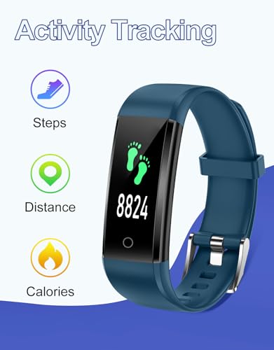 Pedometer Watch - Simple Fitness Tracker, No Bluetooth, Blue