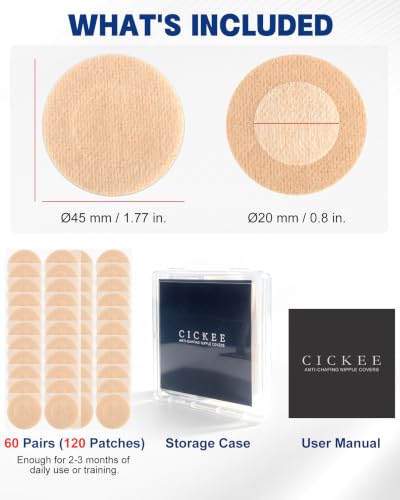 CICKEE Beige Running Nipple Covers 120 pcs Men Anti-Chafing Protection