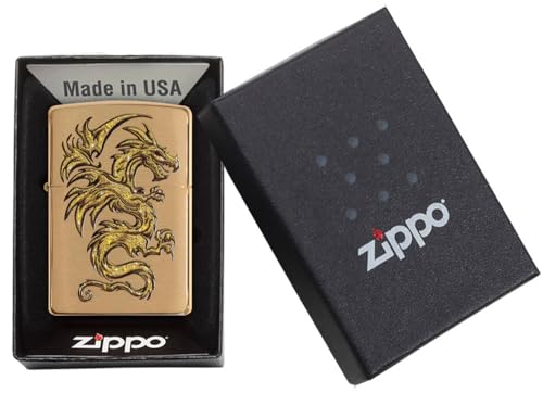 Zippo Brass Dragon Design Windproof Pocket Lighter