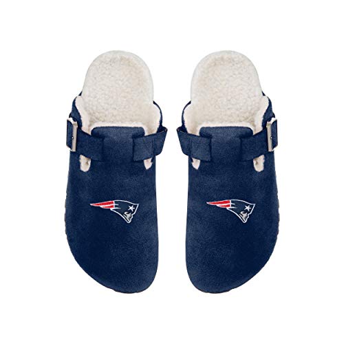 New England Patriots Sherpa Lined Buckle Clog Slippers - Size 11-12