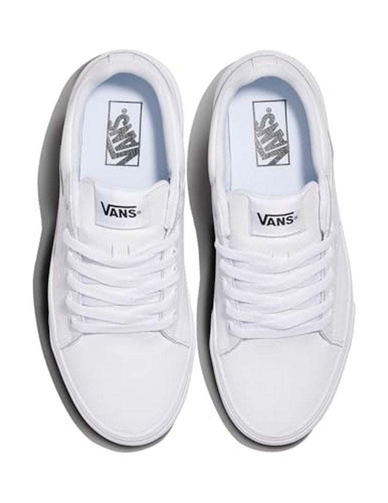 Vans Men's Seldan Shoe | Retro Tennis Inspired Sneakers for Fashion, Work & Everyday Wear, Tumble White/White, 16