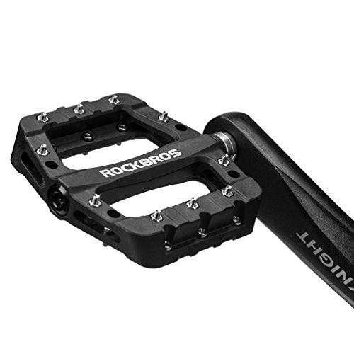 Lightweight Nylon Fiber Bike Pedals - Black - Durable Platform for MTB & BMX