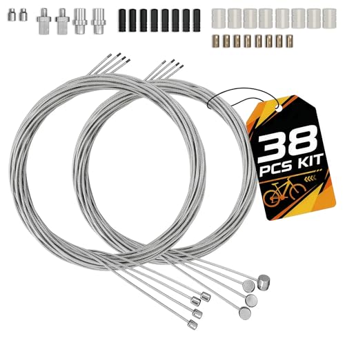 Bicycle Brake Cable Kit - 8 Pcs, Stainless Steel, 1800mm