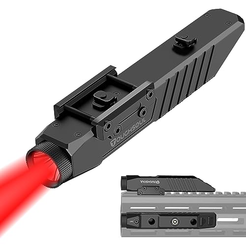 TOUGHSOUL Hunting Flashlight Red Light, Low Profile Mlok Picatinny Mounted Portable Flashlight for Coyote Hog Varmint Night Hunt