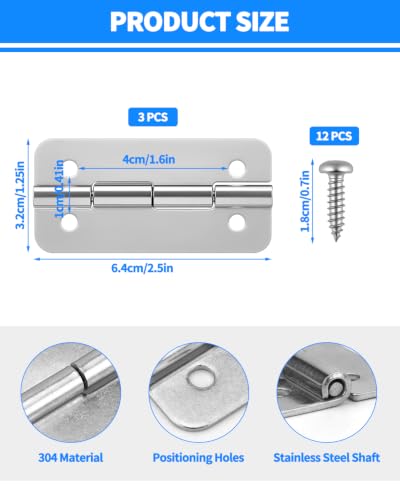 Stainless Steel Cooler Hinges Replacement - 3 Pack for Igloo Coolers
