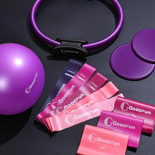 Pilates Ring Set with Resistance Bands & Ball - Basic-level Purple