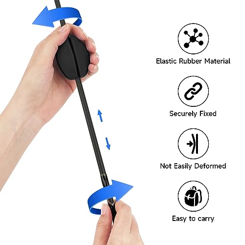 Fishing Rod Holder - 6Pcs Elastic Rubber Protector - Black