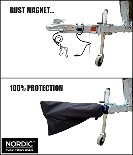 Trailer Tongue Cover - 28" x 14" Waterproof Protection - Black