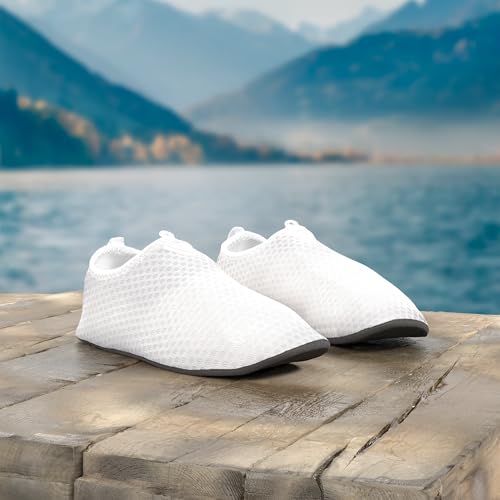 Water Shoes for Women & Men - Swim Beach Shoes 8-8.5/W7-8 - White