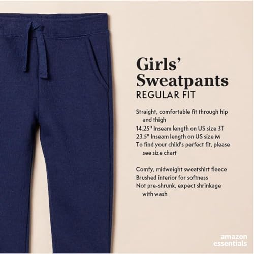 Girls' & Toddlers' Sweatpants with Elastic Waist - X-Small/White