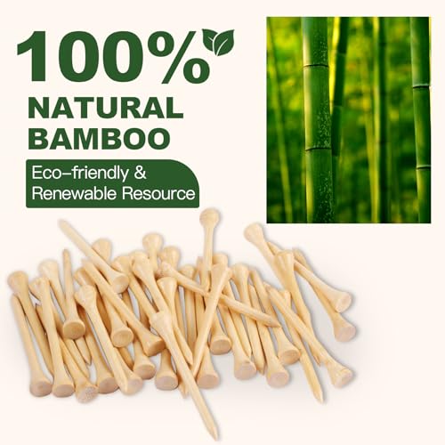 150PCS Biodegradable Bamboo Golf Tees - 2 3/4 Inch