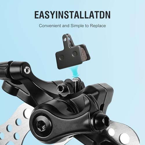 High-Performance Bike Brake Pads - 4 Pairs Black, Resin/Semi-Metallic