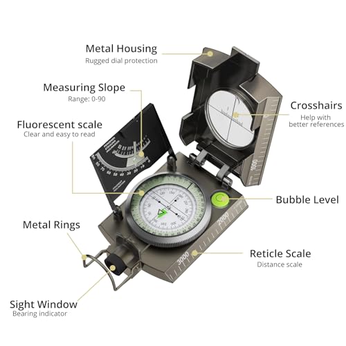 Hiking Compass with Inclinometer - Patina Bronze