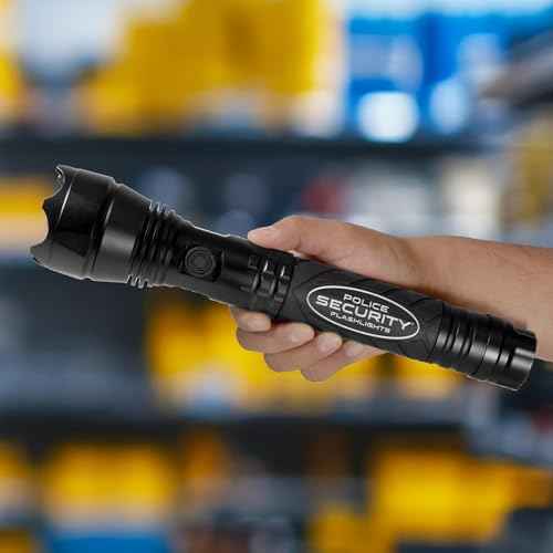 Police Security Little Nellie¢â 2000 Lumen Tactical Flashlight ? Heavy-Duty Aluminum, Slide Focus, 5 Modes, 400m Beam, Water Resistant, ? High-Powered LED Flashlight for Emergency, Work, & Outdoor Use