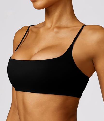 Women's Wirefree Sports Bra with Thin Straps & Removable Pads
