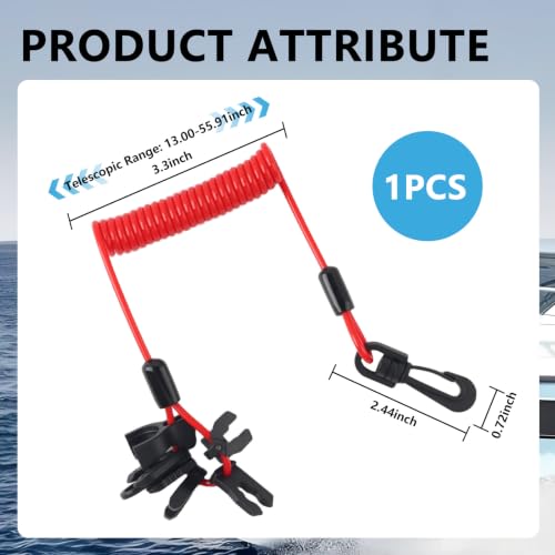 Universal Boat Kill Switch Lanyard with 7 Keys - Stretchable & Portable