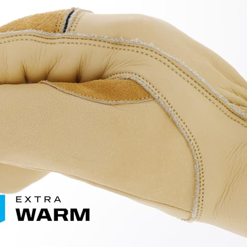 Mechanix Wear: ColdWork Durahide Insulated Leather Driver Winter Work Gloves, Water Resistant, Equipped with 40g 3M Thinsulate, Heavyweight Sherpa Lining, for Heavy Cold Weather (Tan, Large)