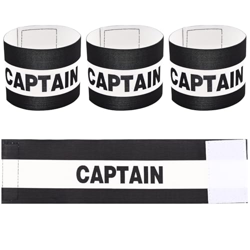 4 Pcs Captain Armbands for Soccer - Adjustable Elastic Neoprene Sport Band