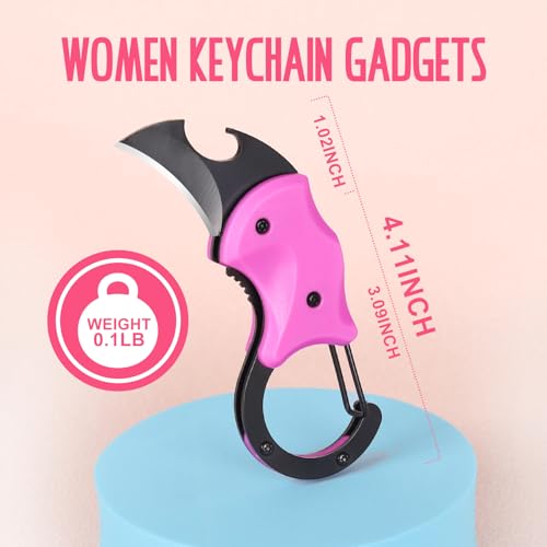 Small Pink Pocket Knife for Women - Keychain EDC Tool