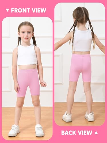 Baby Girls Cotton Bike Shorts - 6 Pack Bright Pink, Light Pink, Light Mint, Light Blue, Mixed Colors - 4T