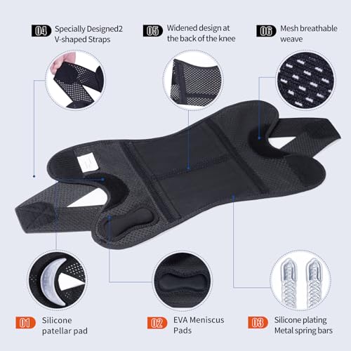 Galvaran Black XX-Large Breathable Knee Brace for Meniscus, ACL, MCL Support