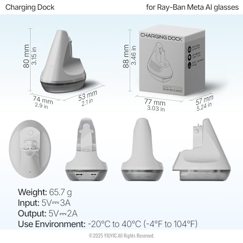 Charging Stand for Ray Ban Meta GEN 1 Glasses - White