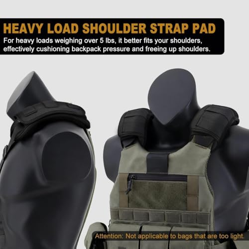 ZINMARK 2-Pack Black Tactical Shoulder Pad for Vests & Backpacks - Shock Absorption