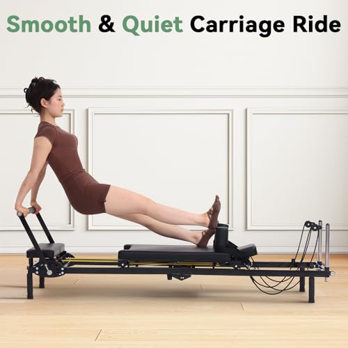 Foldable Pilates Reformer Machine with Dual Resistance System