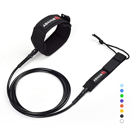 Premium Surfboard Leash - 6ft Tangle Free Legrope Strap - Black