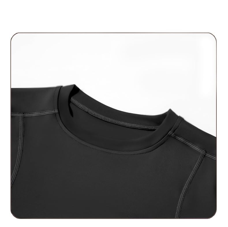 Women's Compression Workout Shirt - Black, Medium - Cute Crop Top