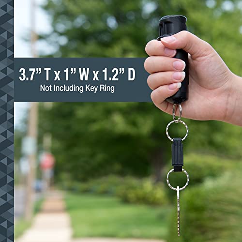 Black SABRE 2-in-1 Pepper Gel with Detachable Whistle & Safety Keychain