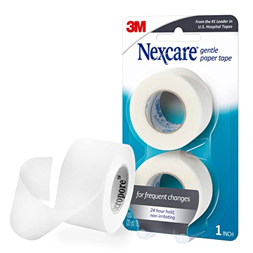 Gentle Medical Paper Tape - 2 Rolls, 1 In x 10 Yds for Dressings