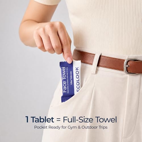 Compressed Disposable Face Towels - 10 Pack, 12" x 11", Quick-Drying