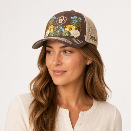 Ariat Women's Vintage Flowers Embroidered Trucker Cap - Brown