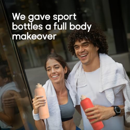 SHVITZ 24oz Soft-Touch Sports Water Bottle with One-Hand Spout - BPA Free (Seafoam)