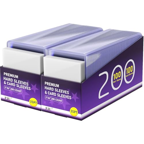400 Card Sleeves Pack - 200 Hard & 200 Soft Trading Card Protectors