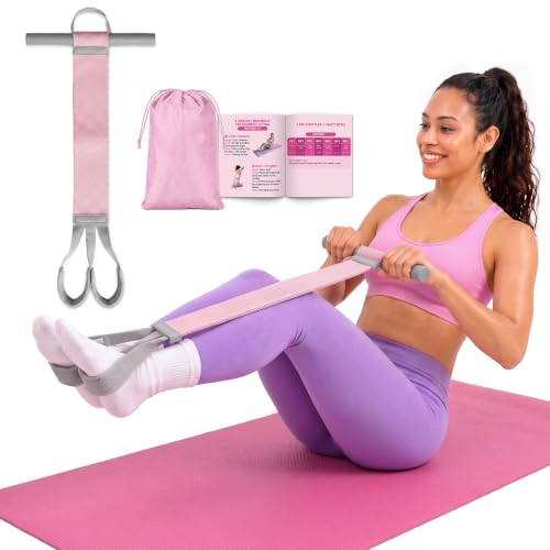 Pedal Resistance Band for Core Workout - Break-Resistant Fabric, Pink