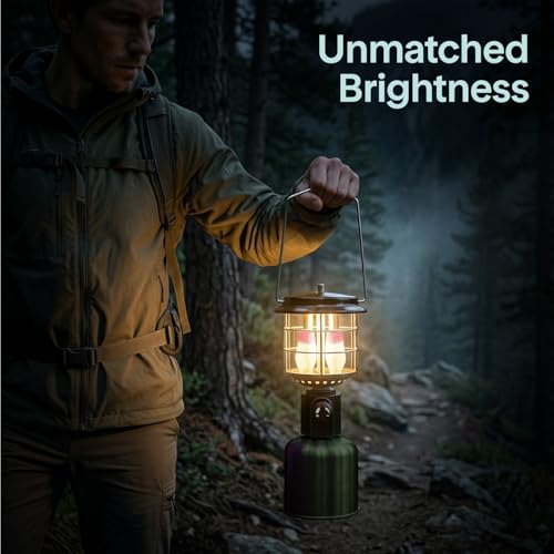 SereneLife 1500 Lumen Camping Lantern with Adjustable Brightness, Easy Ignition