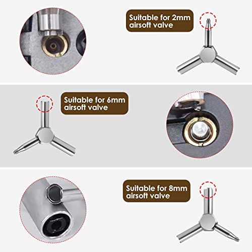3-in-1 Airsoft Valve Key Tool - Stainless Steel Gas Wrench