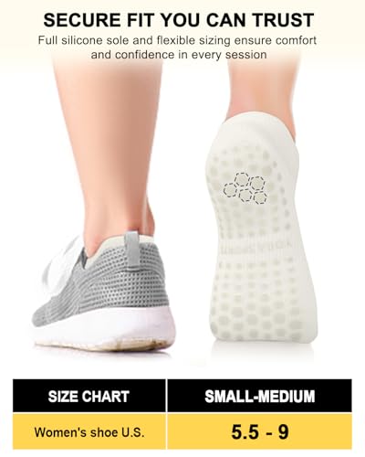 Pilates Grip Socks for Women - Non-Slip Yoga Socks, Small-Medium - Multicolor 01