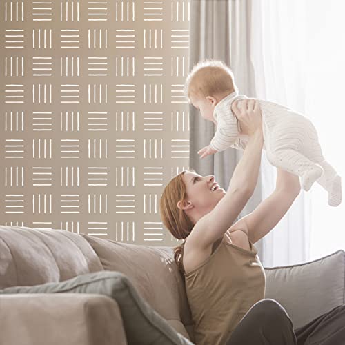 12 x 16 Inch Simple Lines Stencils for Wall and Tile, Super Large Modern Wall Stencil, Resuable Geometric Stencil for Painting on Wall, Tile, Floor, Wood, Patio and Concrete