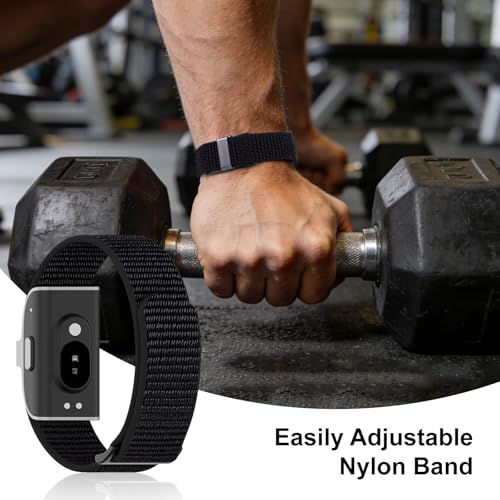 Nylon Loop Sport Watch Band Replacement Strap - Black