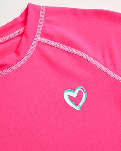 Girls Rash Guard Swim Shirt - UPF 50+ Quick Dry, Size 14-16 Knockout Pink